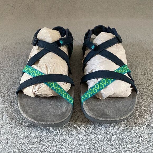 Merrell Womens 6 Terran Lattice II Strappy Leather Sandals Shoes J56516 Navy - Picture 2 of 8